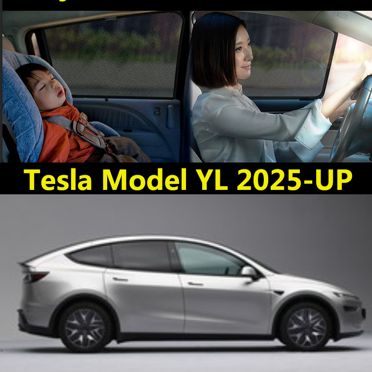 รถหน้าต่างบังแดด Fit สําหรับ Tesla รุ่น YL 2025-UP รถอุปกรณ์เสริมผ้าม่านรถ Sun Protection UV