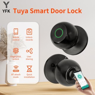 ล็อคลายนิ้วมือประตูอัจฉริยะสําหรับ Tuya สมาร์ทล็อคพร้อมล็อคประตูบลูทูธ Keyless Entry พร้อมลายนิ้วมือและ Tuya App
