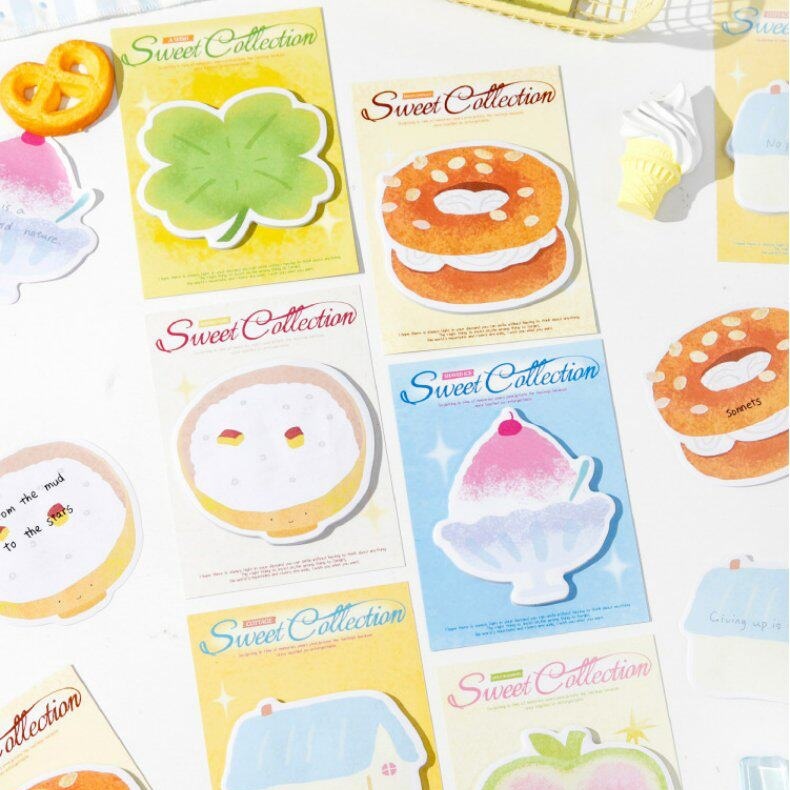 30 ชิ้นน่ารัก Sticky Notes ผลไม้ Doughnut Sticky Notes Self กาวการ์ตูน ...