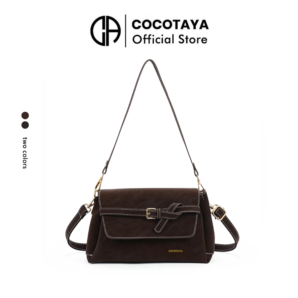 COCOTAYA- Bag กระเป๋าข้างไหล่สำหรับผู้หญิง สไตล์เรโทร ดีไซน์คล้องบ่า พิมพ์ลาย retro ทำจากหนังปุ๊วมันเงา ใช้งานได้ทุกวัน