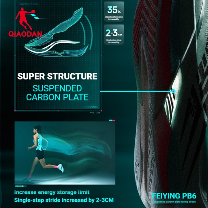 ใหม่ Qiaodan Feiying PB6.0 รองเท้าวิ่งผู้ชายแผ่นคาร์บอนแสง Bounce Stable Racing QDB023261299 — รองเท้ากีฬา แบรนด์ Qiaodan ของแท้ 100% เช็คราคาจาก Shopee Lazada thumbnail 4