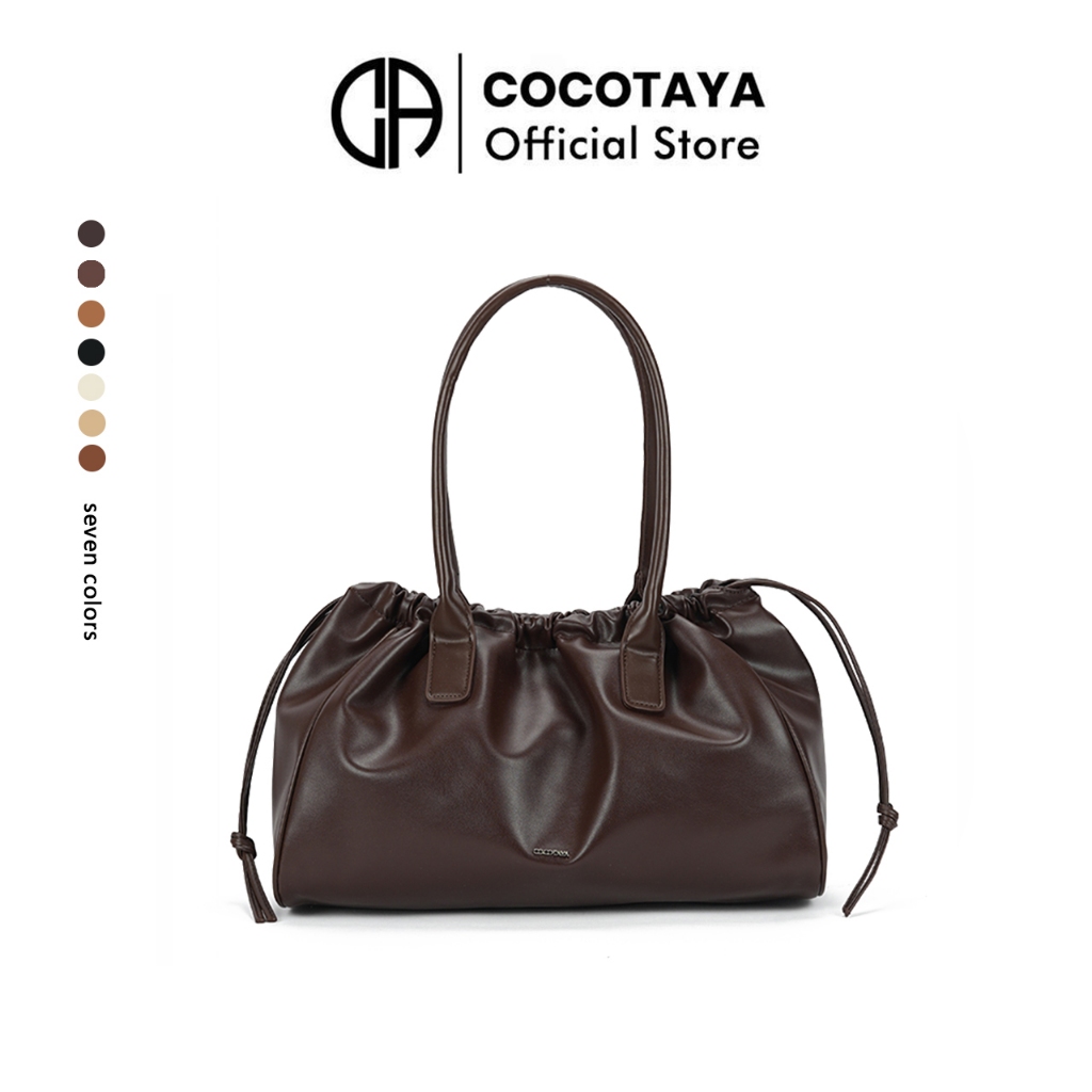 (COCOTAYA) Bag กระเป๋าสะพายไหล่แบบโท้ท ดีไซน์ย้อนยุค ปริมาณมาก สไตล์เรียบง่ายแต่อเนกประสงค์
