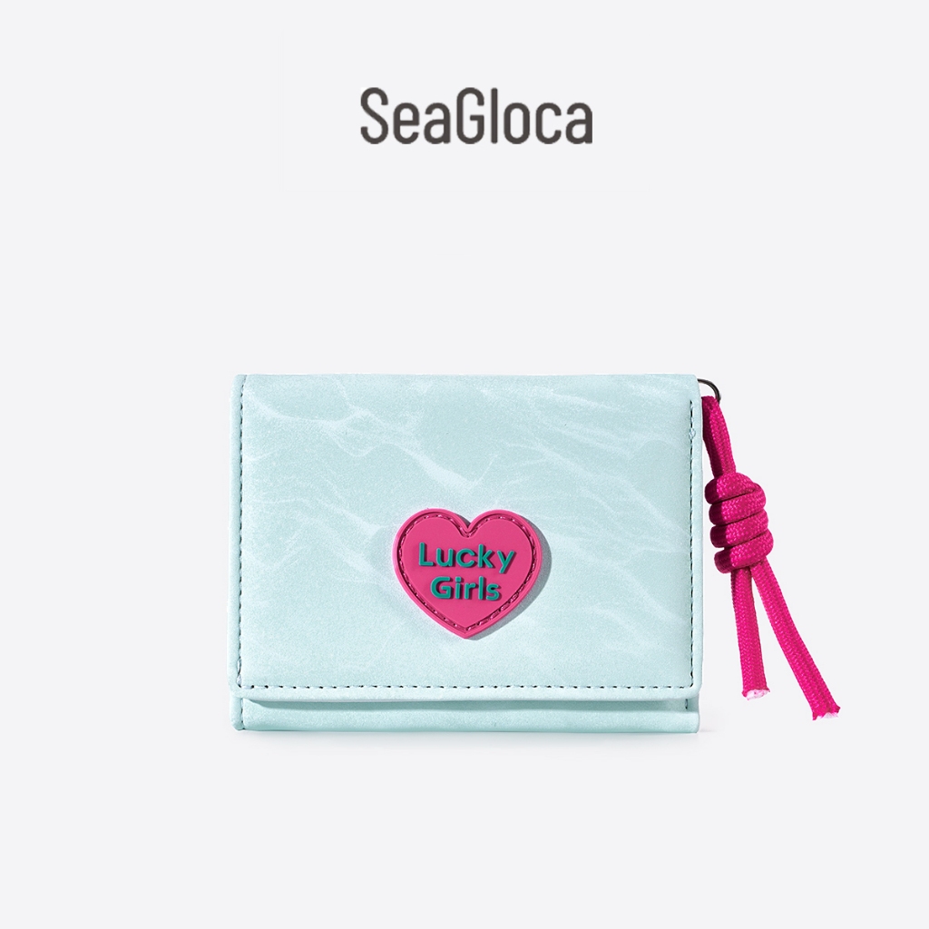 Seagloca Love การ์ตูนหญิงกระเป๋าใส่เหรียญสั้น PU ผู้ถือบัตรสําหรับผู้หญิงไม่มี 1931
