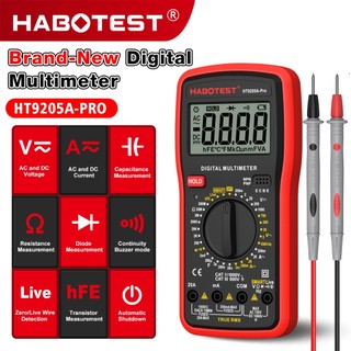 HABOTEST HT9205A-PRO đồng hồ đa năng kỹ thuật số 1000V/20A AC/DC đồng hồ đo điện áp, vôn, ampe, máy kiểm tra transistor và ôm
