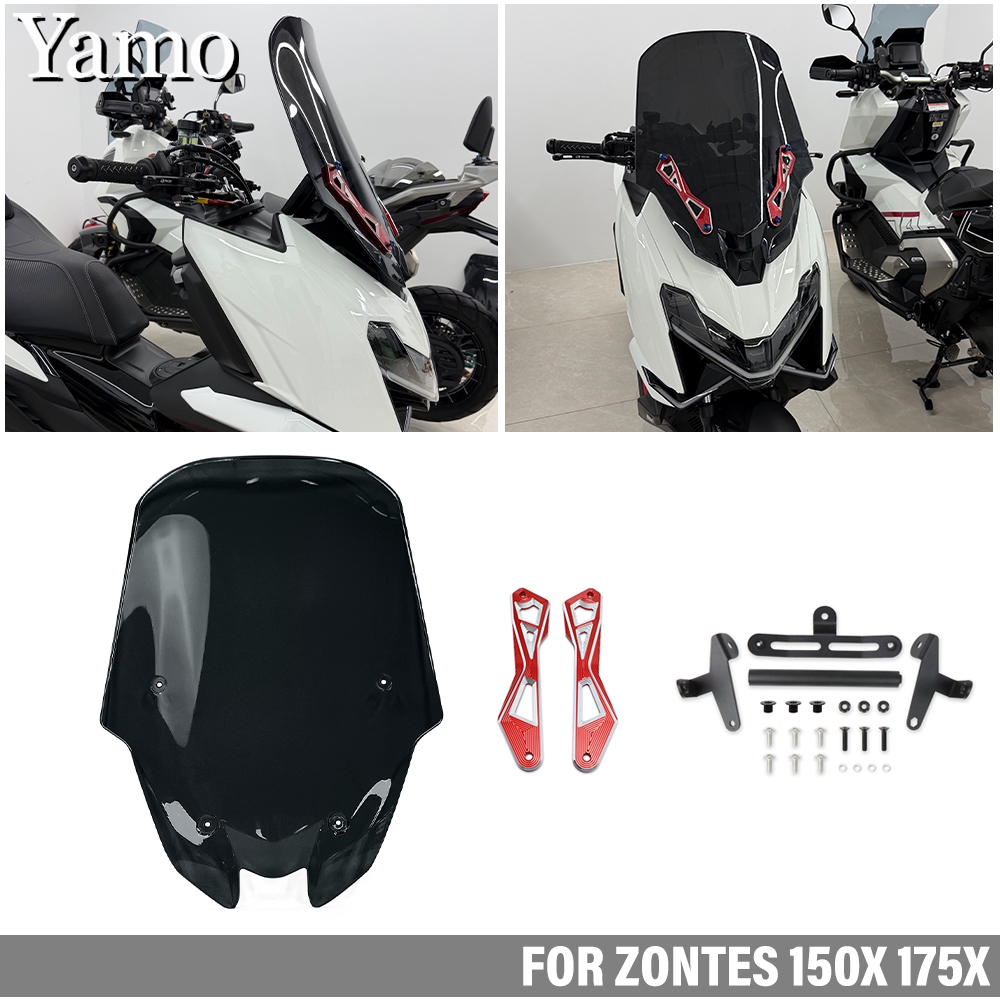 สําหรับ ZONTES 150X 175X กระจกบังลมสูงพร้อมขายึดคานขวาง ZT 150 X 175 X ...