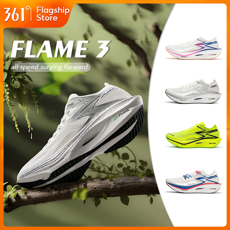 【361 Degrees】Flame 3.0 | Marathon รองเท้าวิ่งที่มีระบบดูดซับแรงกระแทกและระบายอากาศได้ดี 672412207