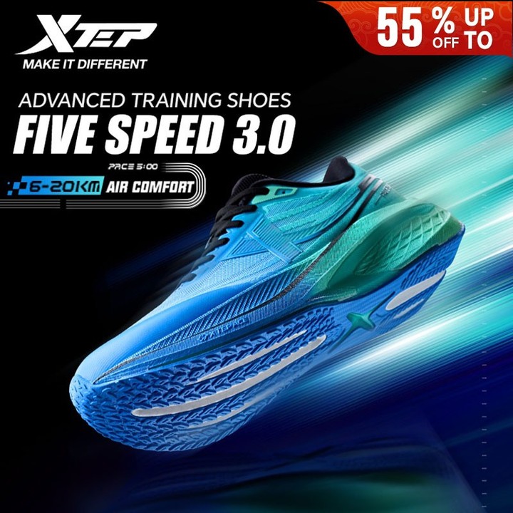 【xtep】Five Speed 3.0丨Pace 5 Speed ​​training shoes แผ่นไนลอนพันรอบ 270° + พื้นรองเท้ากันลื่นและทนต่อการสึกหรอ — รองเท้ากีฬา แบรนด์ Xtep ของแท้ 100% เช็คราคาจาก Shopee Lazada - รูปที่ 1