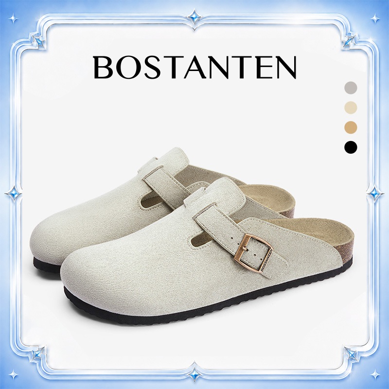 BOSTANTEN Ark รองเท้าสวมหุ้มส้น แฟชัน เบา ทนทาน ระบายอากาศ รองเท้าสวมหุ้มส้น Semi-Closed Clogs