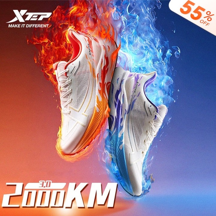 XTEP 2000KM 3.0 สีใหม่ผู้ชายรองเท้าวิ่ง Rebound สนับสนุน Professional Cushioning Shock Absorption รองเท้าผ้าใบ — รองเท้ากีฬา แบรนด์ Xtep ของแท้ 100% เช็คราคาจาก Shopee Lazada - รูปที่ 1