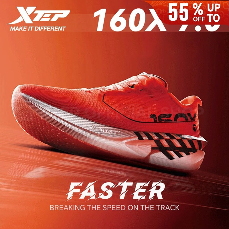 【xtep】160X7.0 | รองเท้าวิ่งมาราธอนแผ่นคาร์บอนแบบ All-around 42 กม.+ PACE 4-5