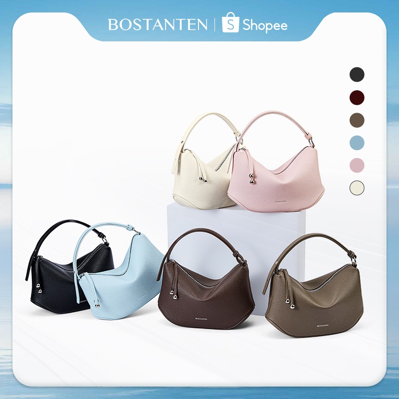 【6.24ใหม่】BOSTANTEN Loop Bag กระเป๋าสะพายไหล่ผู้หญิง Hobo น้ําหนักเบา PU หนัง Crossbody Bag Minimalist สไตล์เกาหลี