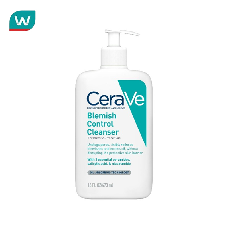 เซราวี BLEMISH CONTROL CLEANSER เจลทำความสะอาดผิวหน้า สูตรสำหรับผิวเป็นสิวง่าย 473 มล.