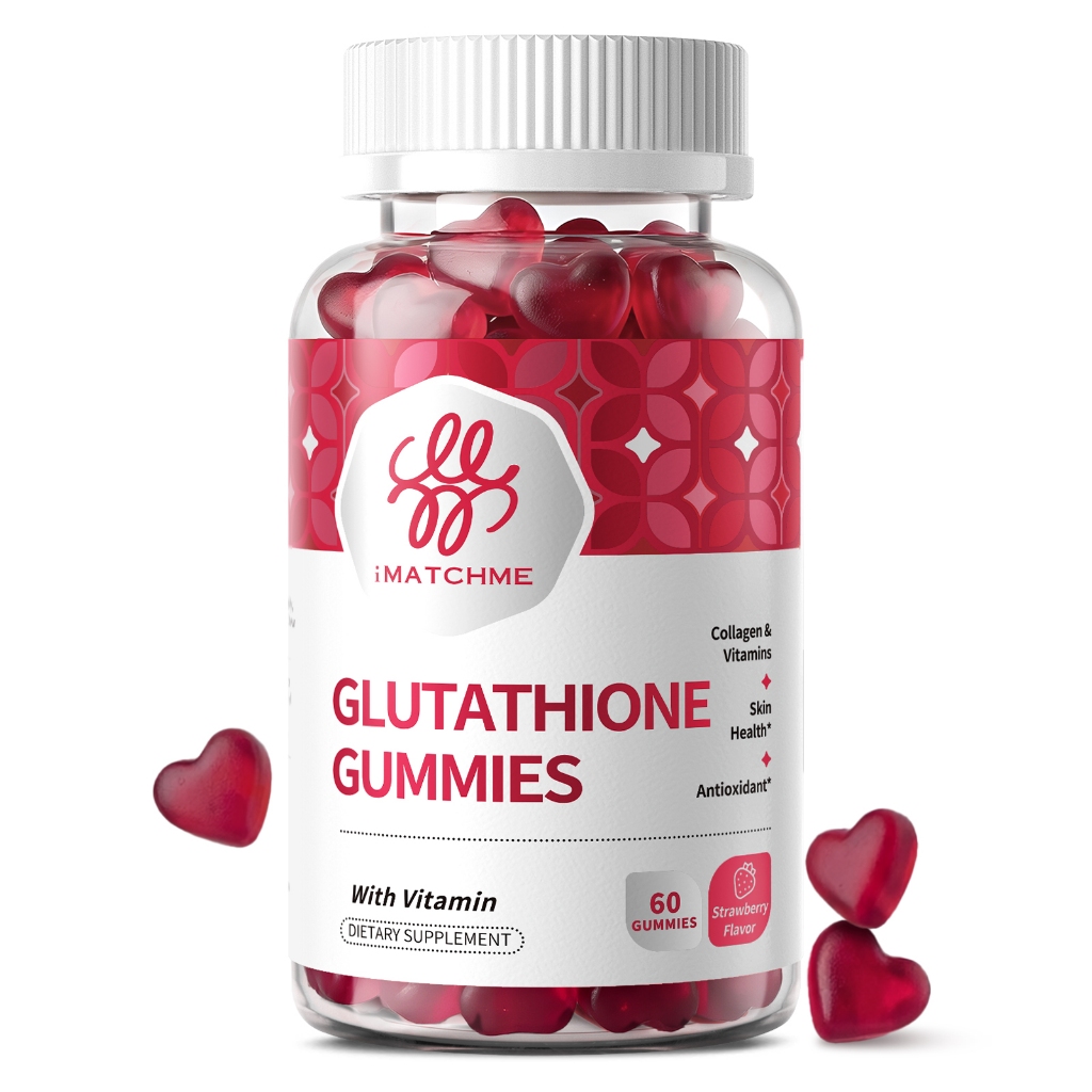 imatchme glutathione Gummies ผลิตภัณฑ์ดูแลผิว คอลลาเจน ต่อต้านริ้วรอย ผิวกระจ่างใส แอลกลูต้า มารีน และวิตามิน กัมมี่ ลิเวอร์คลีน และสารต้านอนุมูลอิสระ อาหารเสริม ปราศจากจีเอ็มโอ และกลูเตน Quantity:30 Days NW B1(Thiamine) / B12 Injection