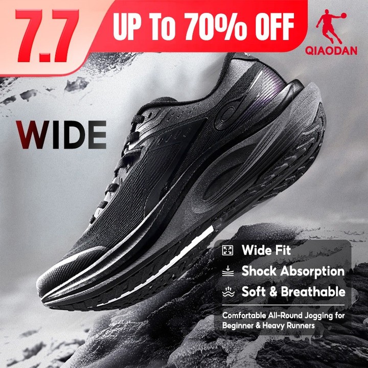 Qiaodan WIDE รองเท้าวิ่งผู้ชายกว้าง Fit Shock Absorption Soft Breathable Arch Support QDB023252292 — รองเท้ากีฬา แบรนด์ Qiaodan ของแท้ 100% เช็คราคาจาก Shopee Lazada - รูปที่ 1