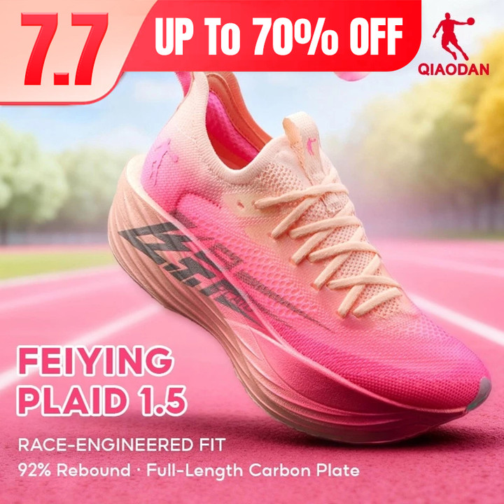 Qiaodan Feiying ลายสก๊อต 1.5 รองเท้าวิ่งผู้หญิงมาราธอนแผ่นคาร์บอน Rebound Breathable BM22240290 — รองเท้ากีฬา แบรนด์ Qiaodan ของแท้ 100% เช็คราคาจาก Shopee Lazada - รูปที่ 1