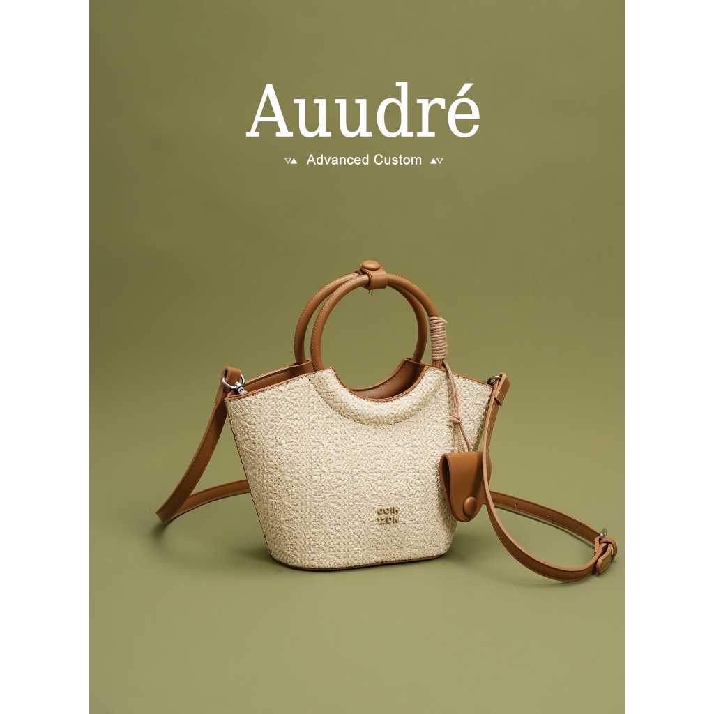 Auure Contrast Color Portable Bucket Bag Female Commuter Cross-body Small Bag