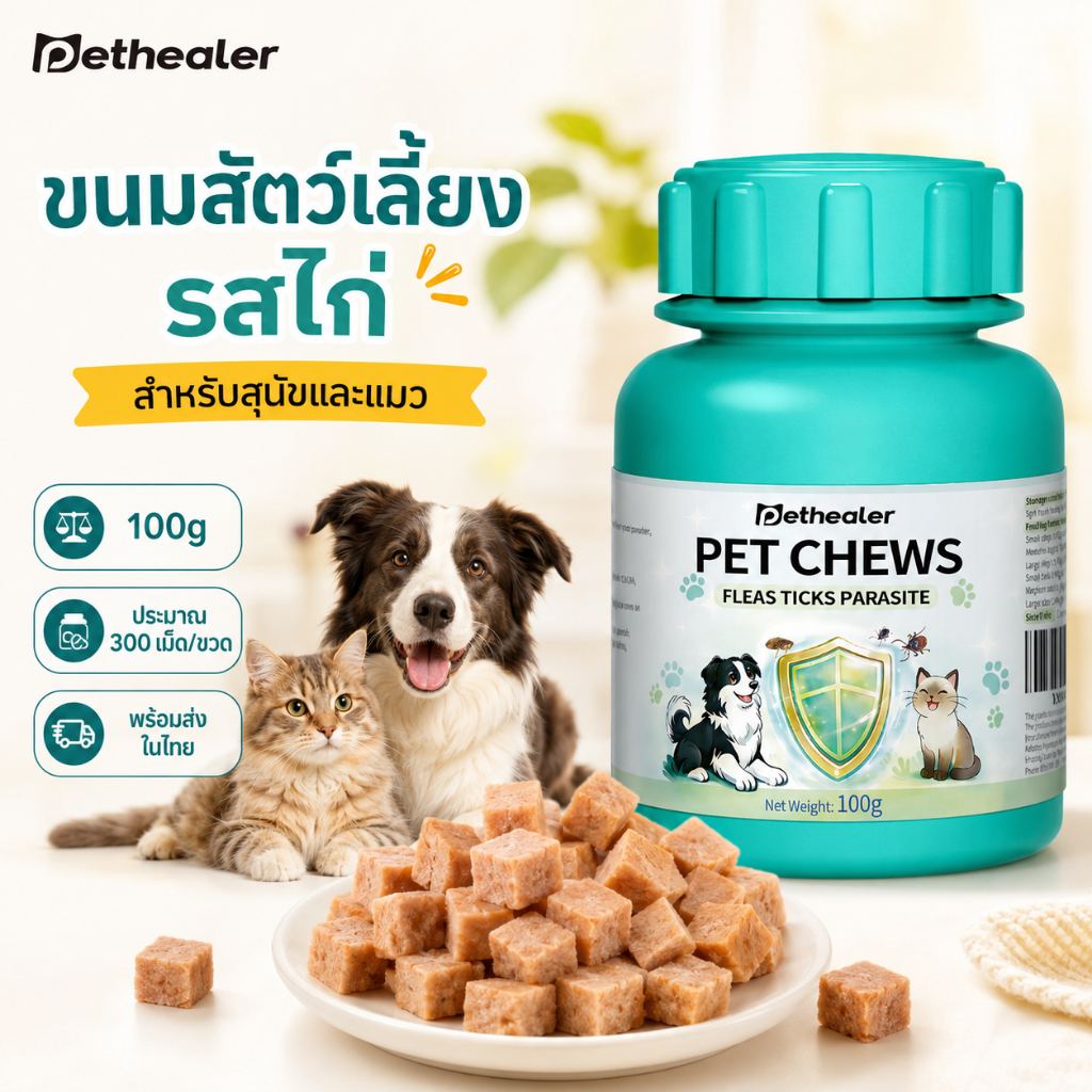 PETHEALER ขนมสัตว์เลี้ยง สุนัขและแมว อร่อย กินง่าย ใช้เป็นขนมรางวัล พร้อมส่งจากไทย