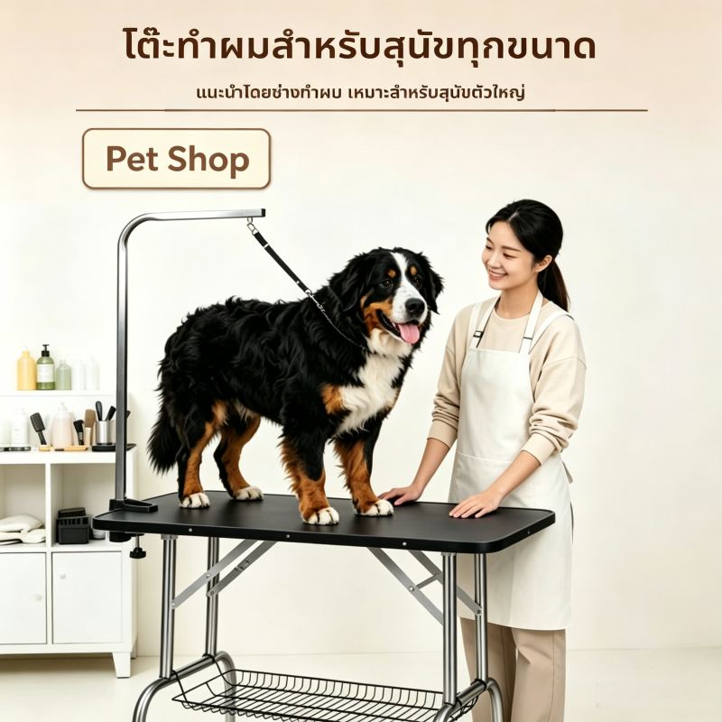 Foldable Stainless Pet Grooming Table with Non-slip Top