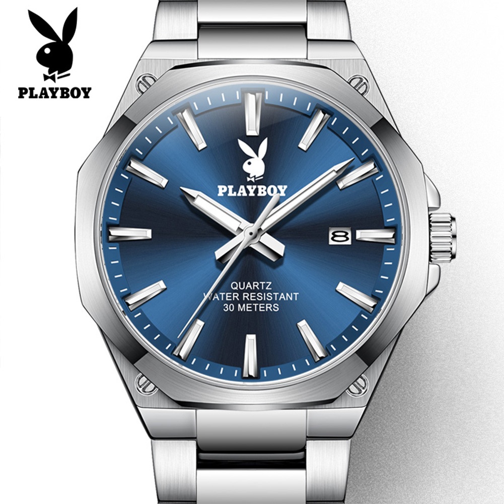 PLAYBOY 3123 Fashion Casual Calendar Quartz Watch Steel Band All-Match ...