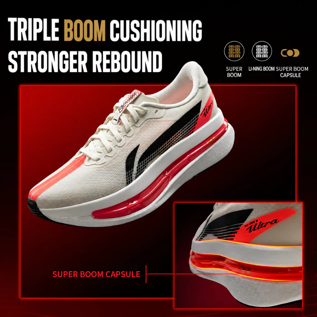 LI-NING RED HARE 9 ULTRA - รองเท้าวิ่งเทรนนิ่งความเร็วน้ําหนักเบาระบายอากาศได้สําหรับผู้ชาย | เครื่องยนต์ SUPER BOOM 3 ชั้น + SUPER BOOM CAPSULE พื้นรองเท้าชั้นกลางสําหรับพลังงาน 95% คืน ARPW007 thumbnail 8