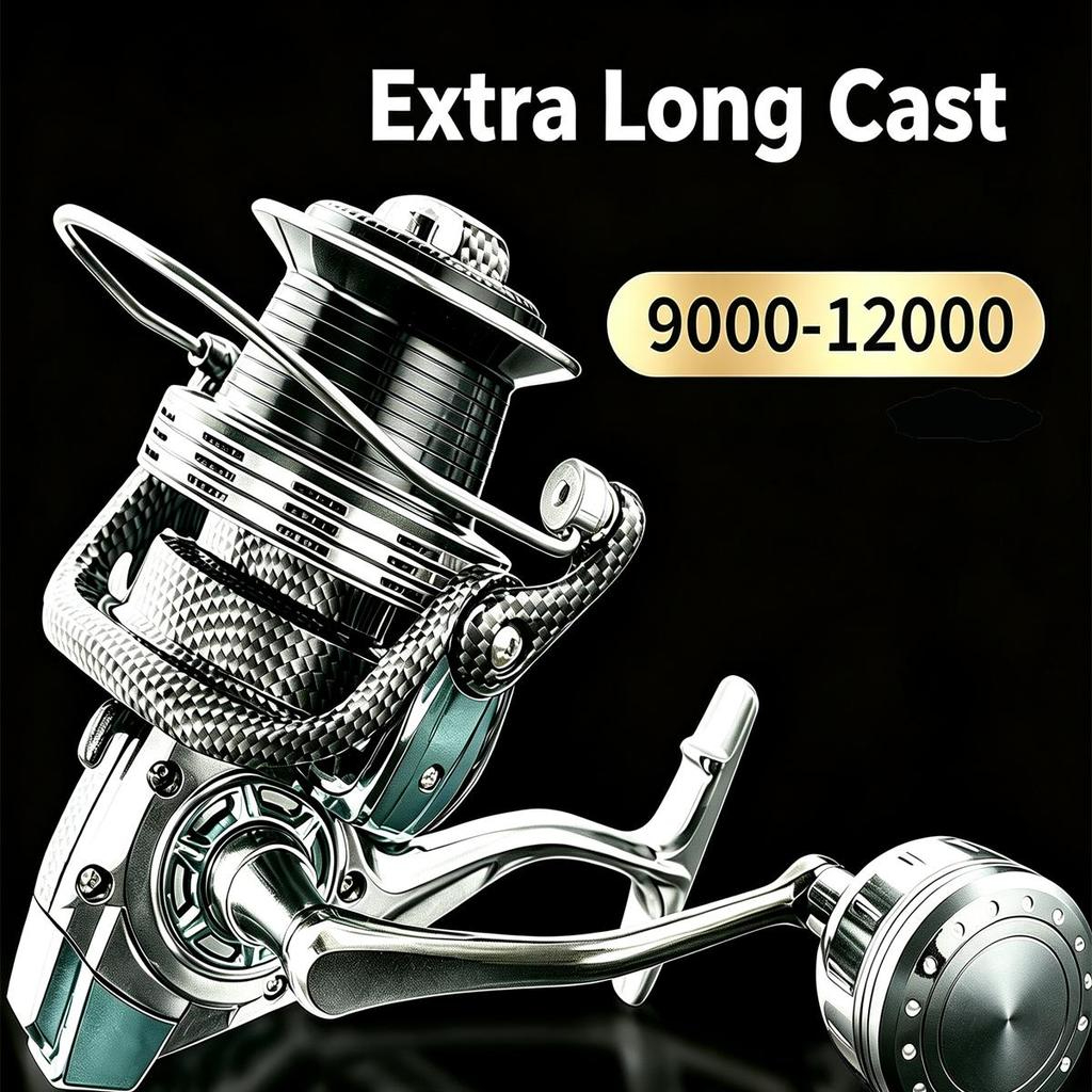 Mavllos OPT 5000‐12000 Series Long Cast Spinning Reel โลหะเต็มรูปแบบ 15KG ลากสูงสุด Zero‐Gap เกียร์ระบบขนาดใหญ่ความจุสําหรับ Shore น้ําเค็มปลาใหญ่ตกปลา