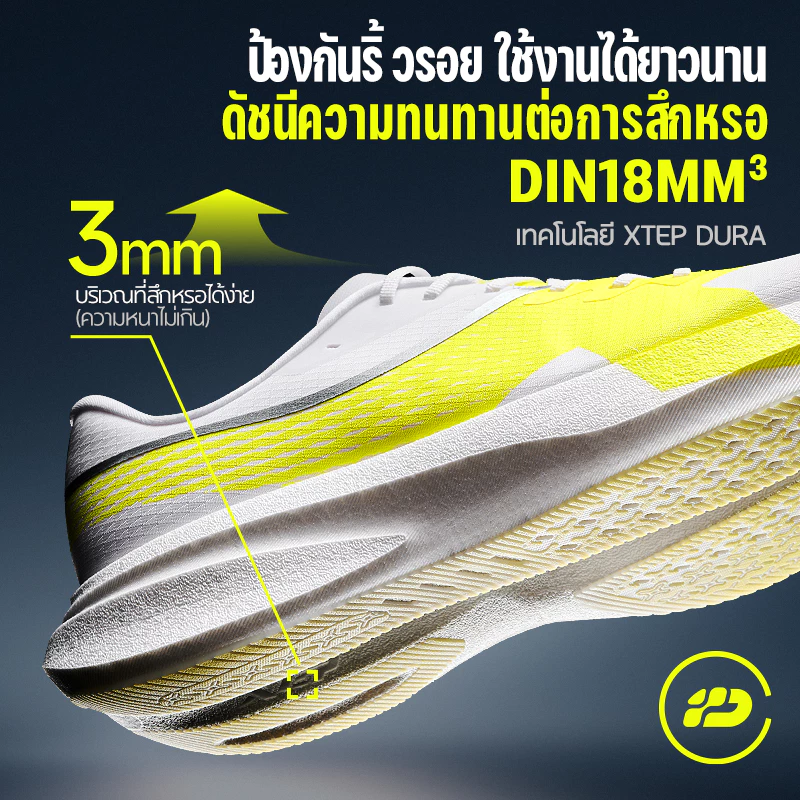 XTEP 2000KM 5.5 PRO รองเท้าวิ่ง FIT ทรงกว้าง รองเท้ากันน้ำ DIN18 เทคโนโลยีทนสึกหรอ PEBA โฟมเหนือจุดวิกฤติ รองเท้าวิ่งมาราธอน วิ่งฝึกซ้อมแข่งขัน thumbnail 3