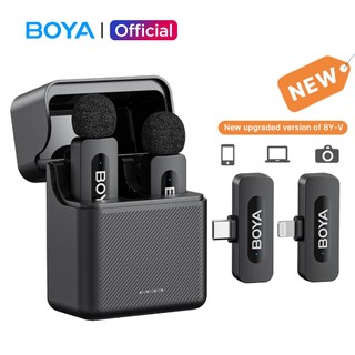 BOYA BY-V3 Combo ไมค์ไร้สาย ไมค์ตัดเสียงรบกวน ไมค์ไลฟ์สด พร้อมกล่องชาร์จ สําหรับ สมาร์ทโฟน USB-C