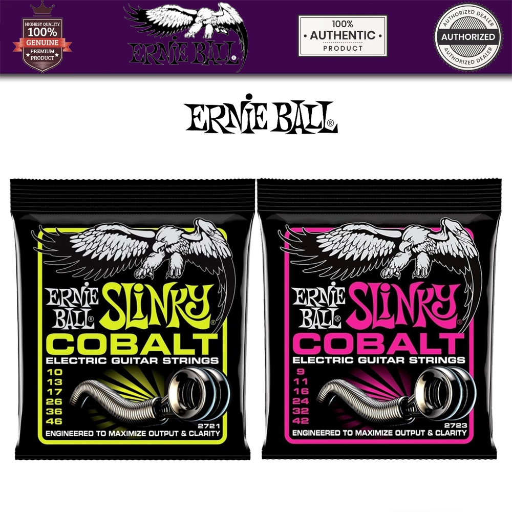 Ernie Ball Cobalt Slinky Electric Guitar Strings 2721 / 2723 / 2727 ...