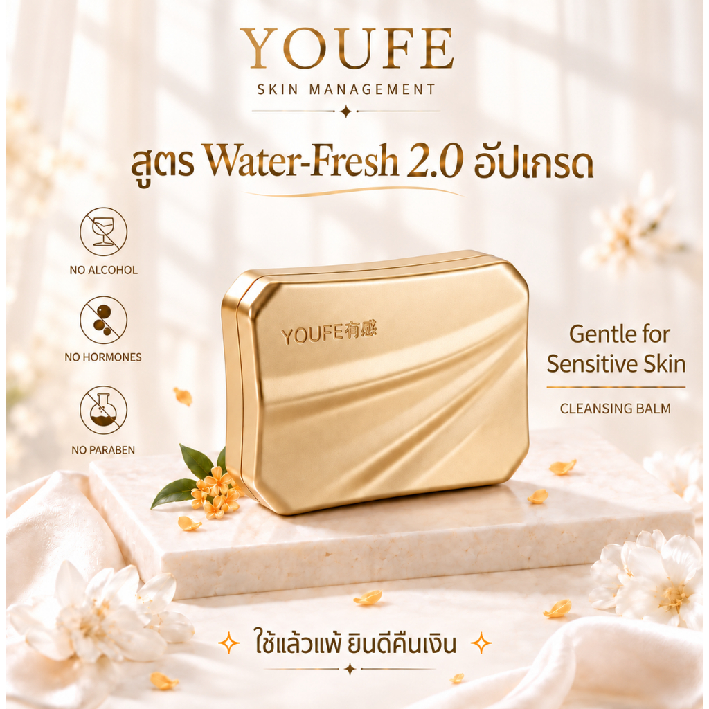 YOUFE (บริษัทโดยตรง) 85g 3 in 1 คลีนซิ่งบาล์ม ส่วนผสมจากพื Cleansing balm คลีนซิ่งสิว ออยล้างหน้า Makeup Remover พร้อมส่ง เเบรนด์เเท้100% คลีนซิ่งบาล์ม ผิวแพ้ง่ายใช้ได้