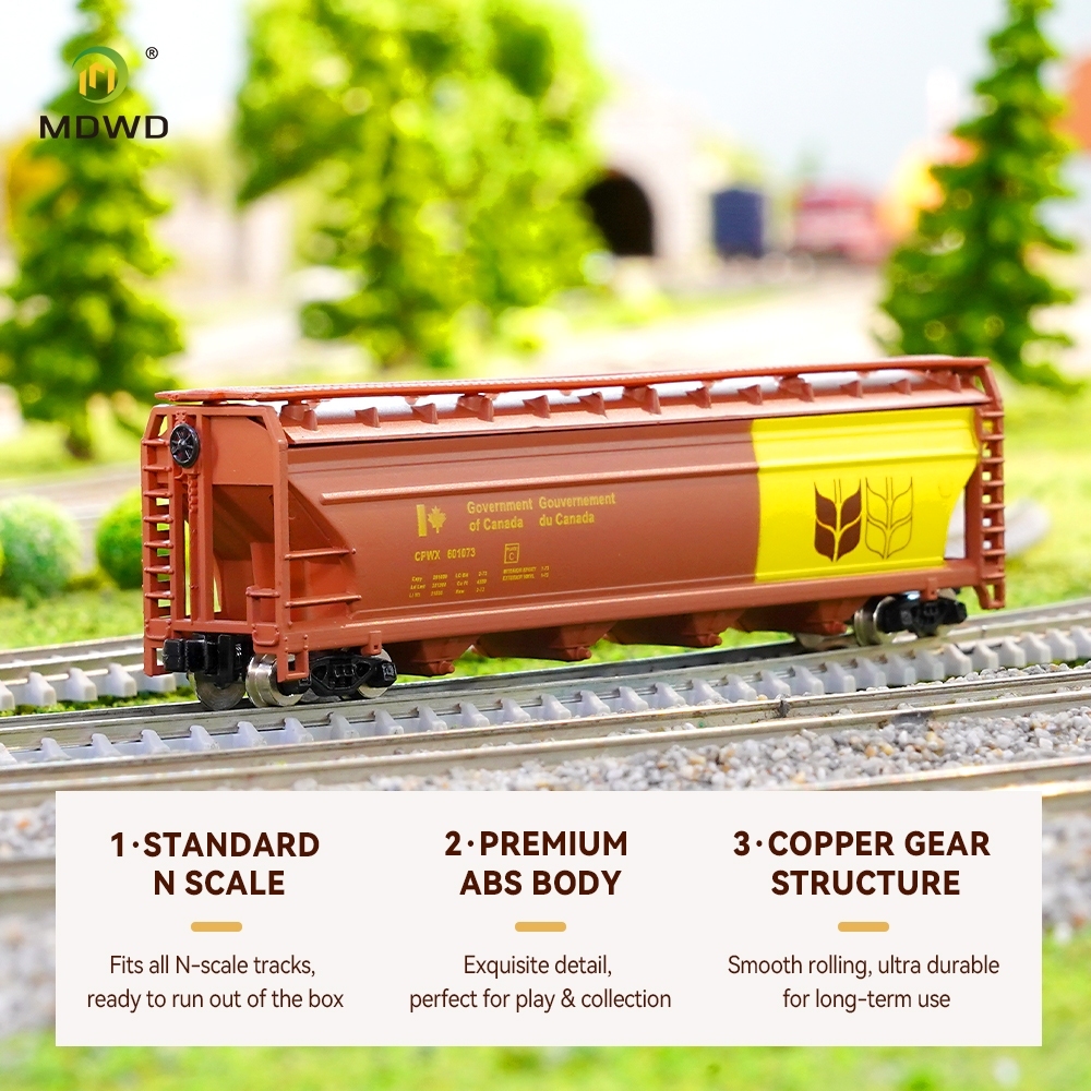 N Scale 1:160 Canadian Grain Hopper Car Model Train Freight Wagon รถไฟ ...