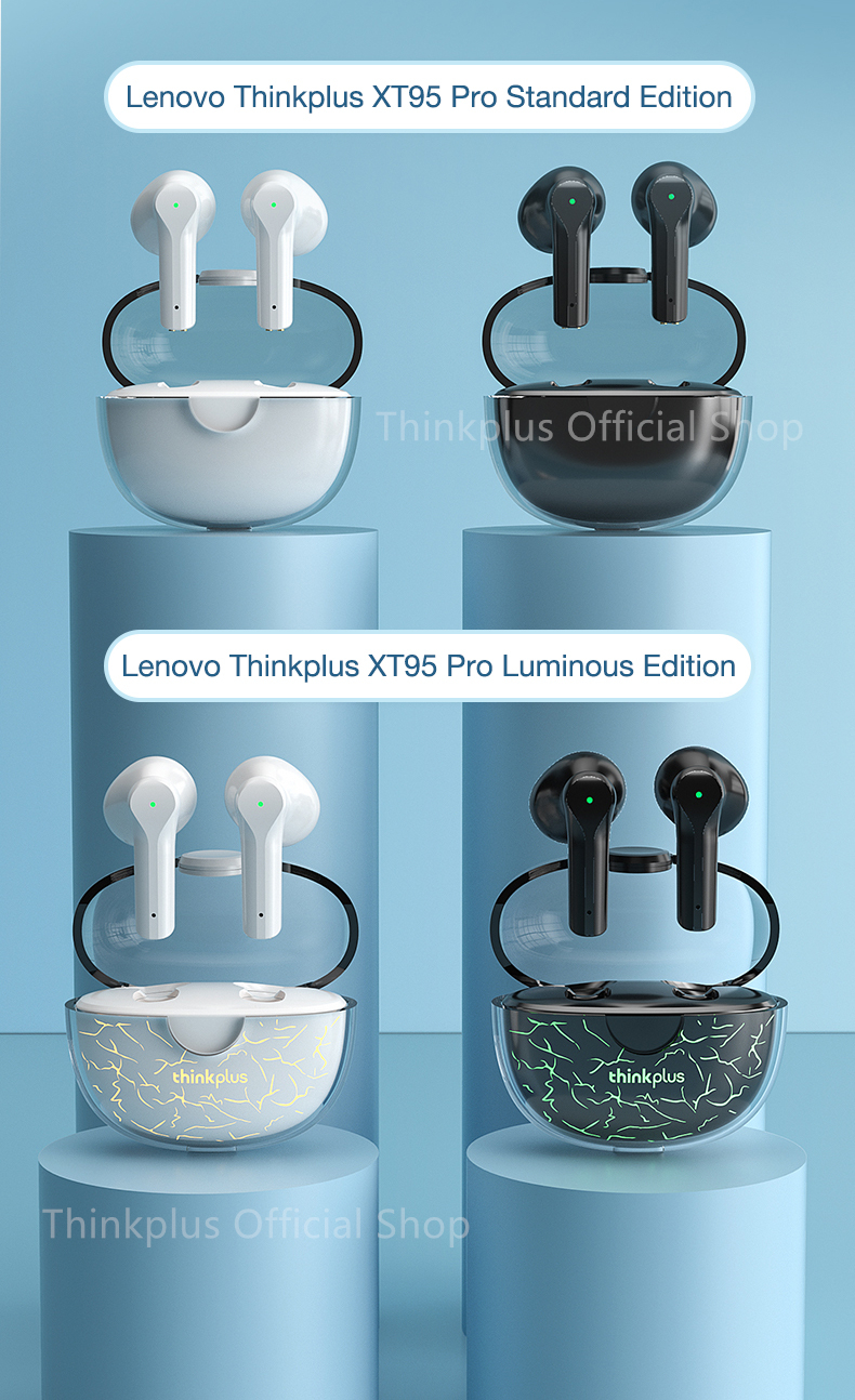 ลองดูภาพสินค้า Lenovo XT95 Pro หูฟังไร้สายบลูทูธ พร้อมไมโครโฟน เสียงซูเปอร์เบส
