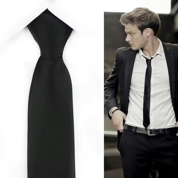 รูปภาพเพิ่มเติมของ นคไท เนคไทสำเร็จรูป ไม่ต้องผูก แบบซิป Men Zipper Tie Lazy Ties Fashion 8cm Business Necktie For Man