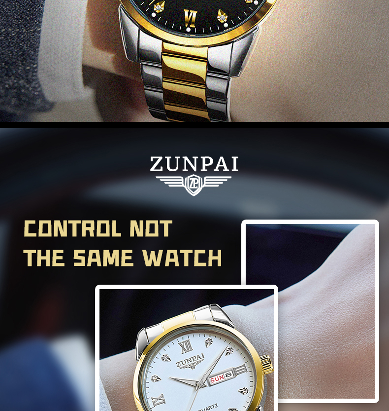 มุมมองเพิ่มเติมของสินค้า WISHDOIT x ZUNPAI 100%ของแท้ นาฬิกาผู้ชายกันน้ำได้ สายสเตนเลส พร้อมกล่อง ดูเวลา ดูวันที่ เรืองแสง รับประกัน 3 ปี Men's Watch Waterproof 100%Original