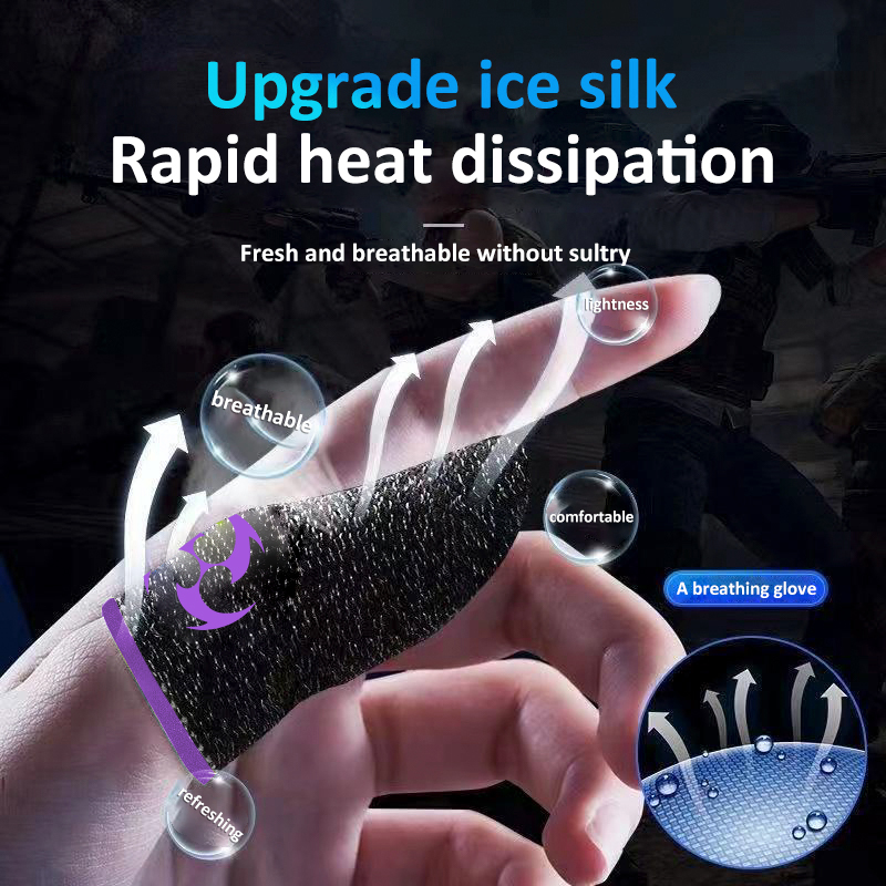 คำอธิบายเพิ่มเติมเกี่ยวกับ BlueWow Genshinimpact Gaming Finger Sleeve for PUBG Breathable Fingertips Sweatproof Anti-slip Fingertip Cover Thumb Gloves For Mobile Game