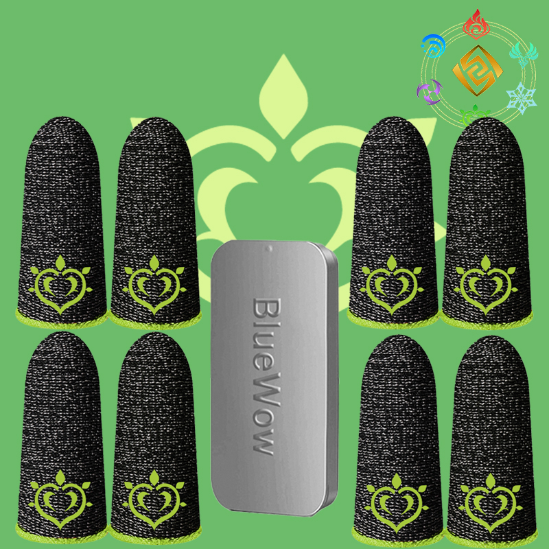 ข้อมูลเกี่ยวกับ BlueWow Genshinimpact Gaming Finger Sleeve for PUBG Breathable Fingertips Sweatproof Anti-slip Fingertip Cover Thumb Gloves For Mobile Game