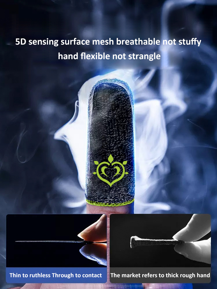 ข้อมูลเกี่ยวกับ BlueWow Genshinimpact Gaming Finger Sleeve for PUBG Breathable Fingertips Sweatproof Anti-slip Fingertip Cover Thumb Gloves For Mobile Game