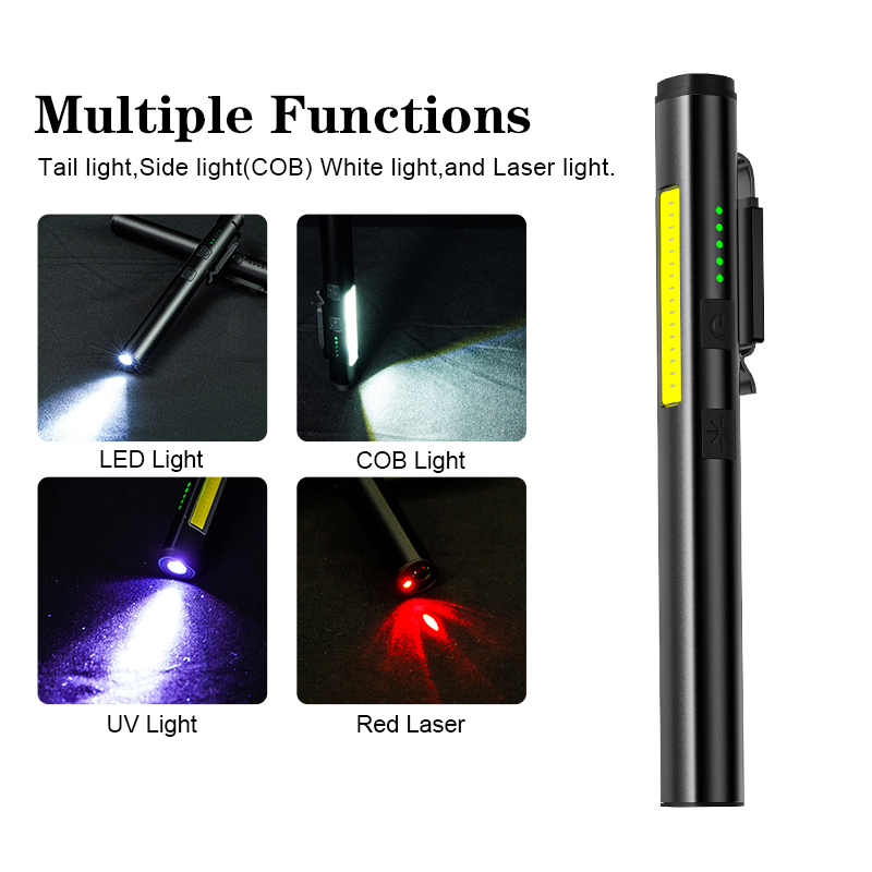 ไฟฉาย LED 4 in 1 ชาร์จ USB 800mah 365nm อเนกประสงค์ สําหรับตั้งแคมป์ ...