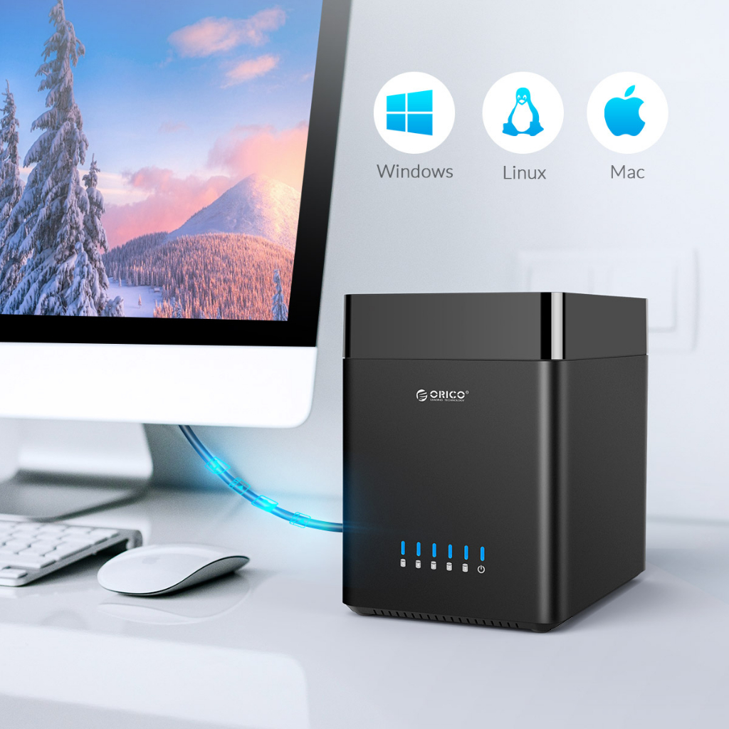 ภาพประกอบของ ORICO DS Series 3.5 ''HDD SSD Docking Station USB3.0 5Gbps 90TB Hard Disk Enclossure Multi Bays Type Cแม่เหล็ก-ประเภทฮาร์ดไดรฟ์ (DS500)