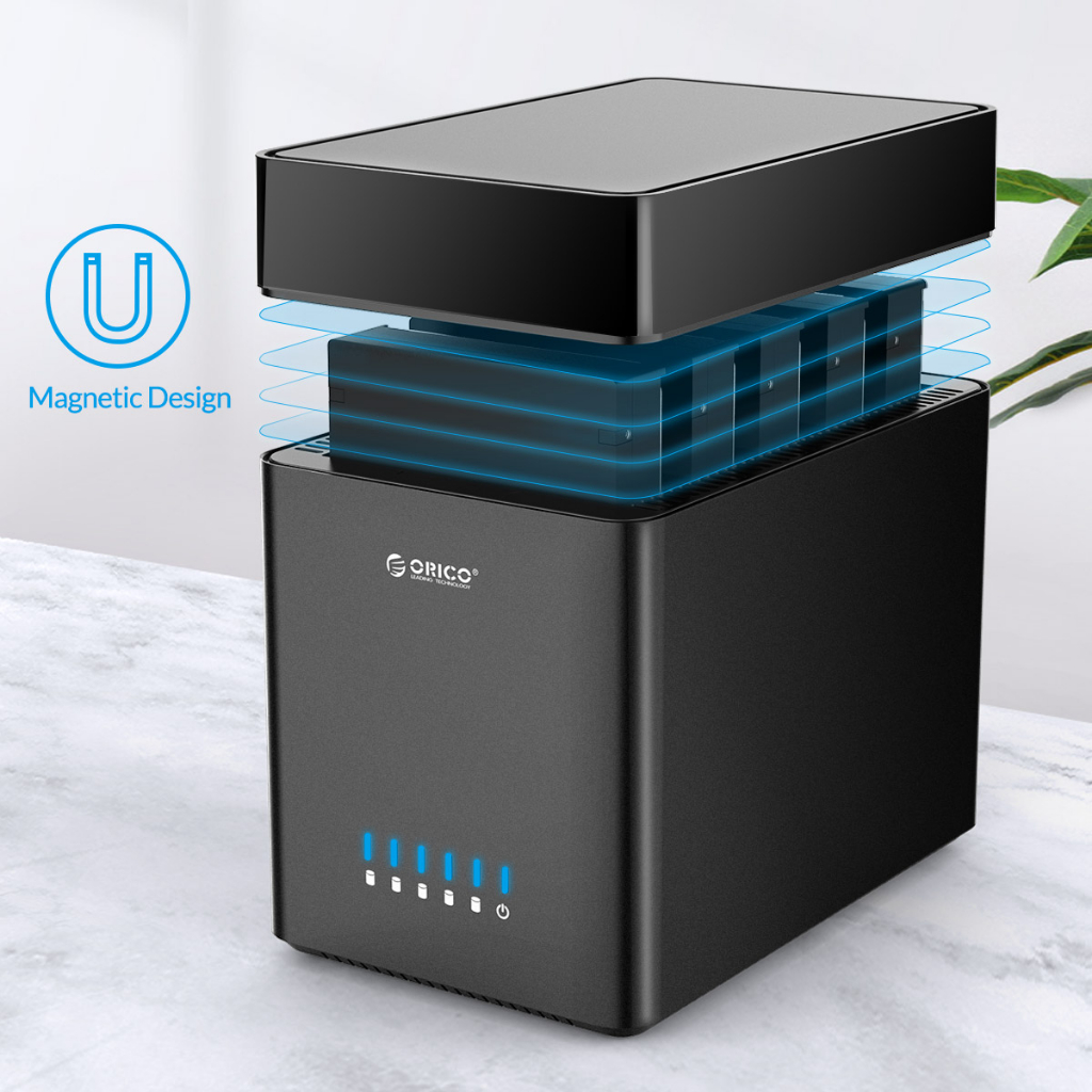 ภาพประกอบของ ORICO DS Series 3.5 ''HDD SSD Docking Station USB3.0 5Gbps 90TB Hard Disk Enclossure Multi Bays Type Cแม่เหล็ก-ประเภทฮาร์ดไดรฟ์ (DS500)