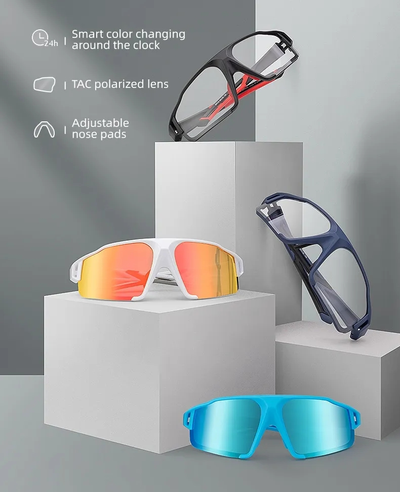คำอธิบายเพิ่มเติมเกี่ยวกับ ROCKBROS Polarized / Photochromic Cycling Glasses UV Sunglasses Men Women Sports MTB Road Cycling Eyewear Protection Goggles Bike Accesserioes