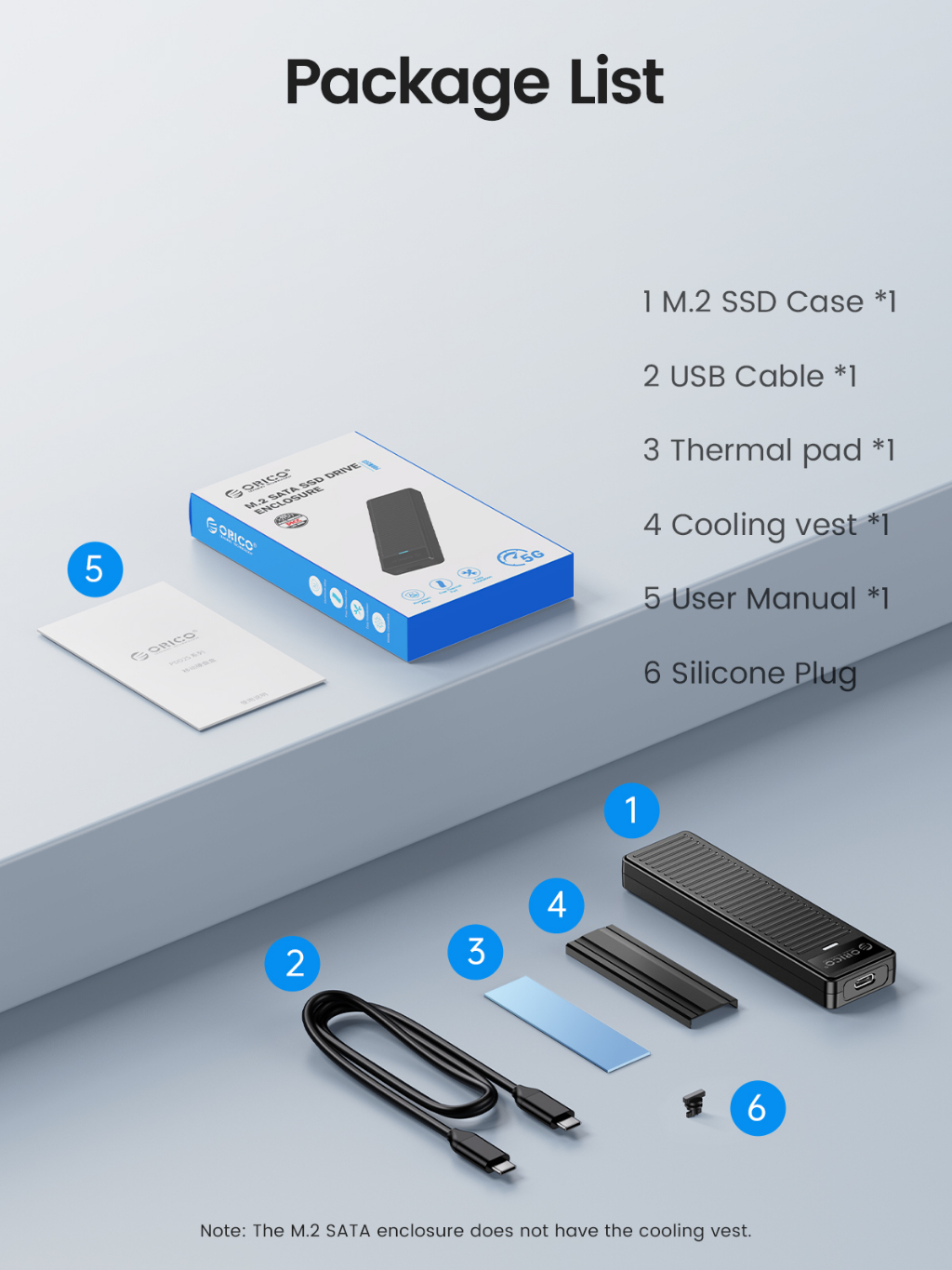 ข้อมูลเพิ่มเติมของ Orico M.2 NVMe SSD Enclosure 10Gbps USB 3.2 Gen2 M2 กล่องเคส SSD ดีไซน์เรียบง่าย สําหรับ NVMe SATA Tool free รองรับ UASP(PDDM2C3)