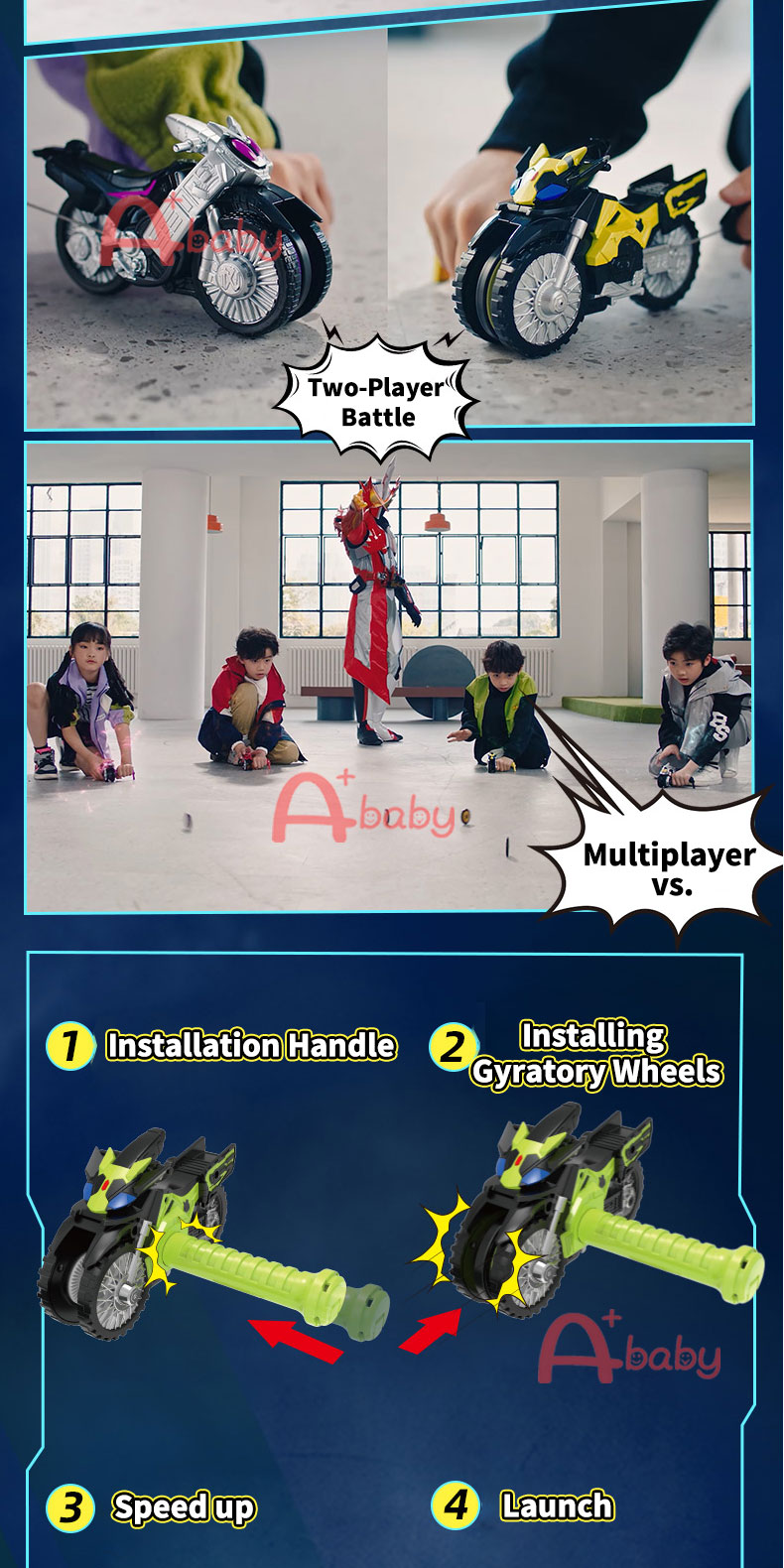 Kamen Rider Gyratory Wheels Spinning Tops (Saber / ZeroOne / 555 / Zi