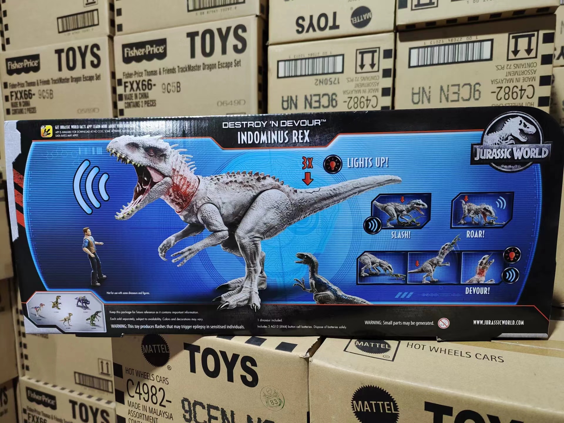 Jurassic World Destroy ‘N Devour Indominus Rex Dinosaur Action Figure ...