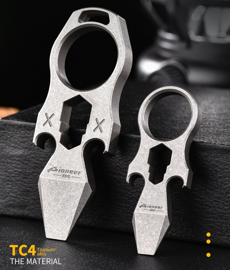 CNEDC Titanium Alloy EDC Small Tool Multi-function Crowbar Outdoor ...