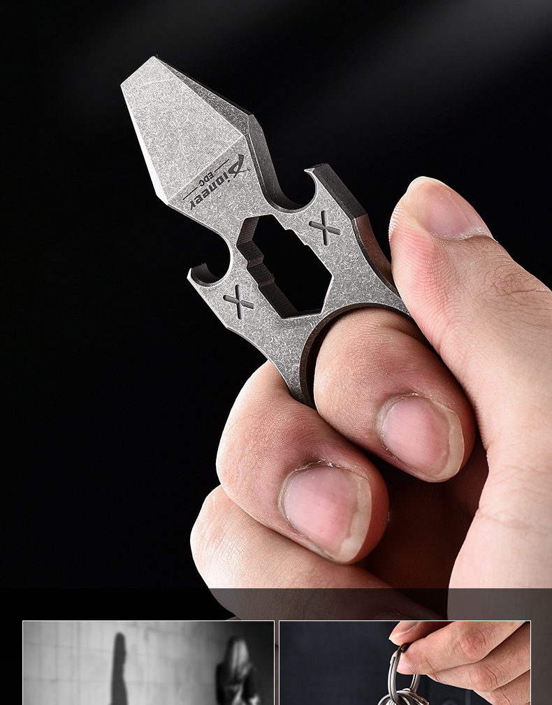 CNEDC Titanium Alloy EDC Small Tool Multi-function Crowbar Outdoor ...