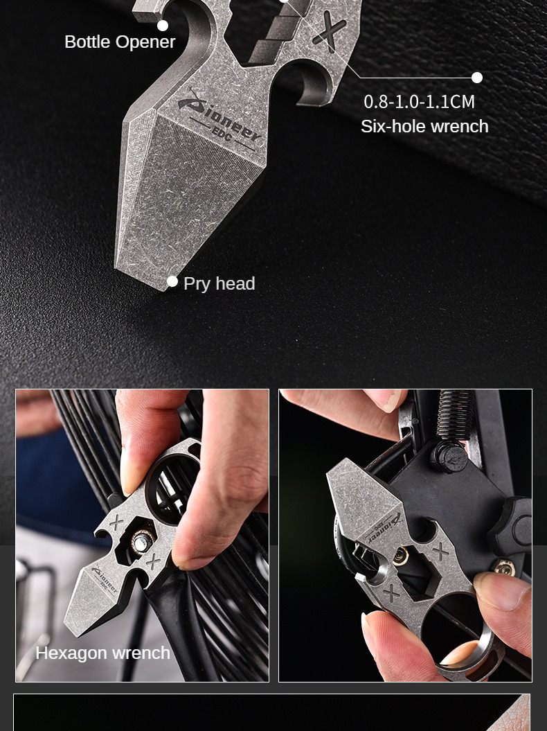 CNEDC Titanium Alloy EDC Small Tool Multi-function Crowbar Outdoor ...