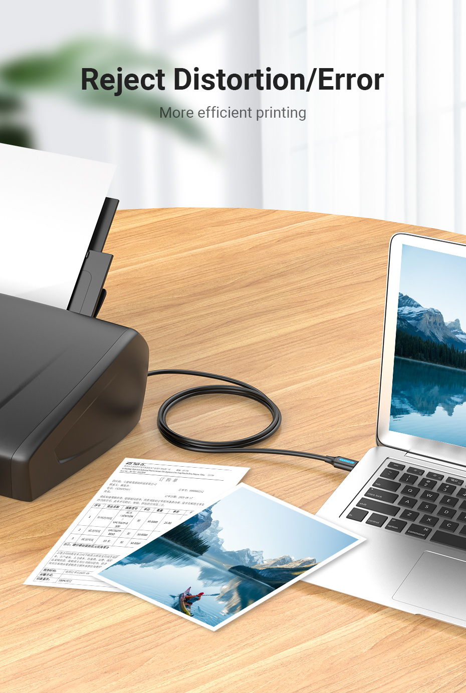 Vention สายเครื่องพิมพ์ USB Connector Scanner และสายเคเบิลข้อมูล Sync ...