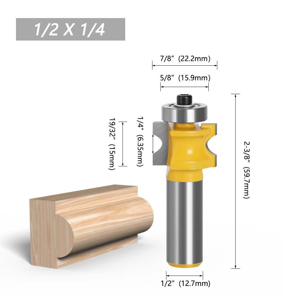 LAVIE 1 PC 1/2 Shank Bullnose ครึ่งรอบ Bit Endmill Router Bits ไม้ 2 ...
