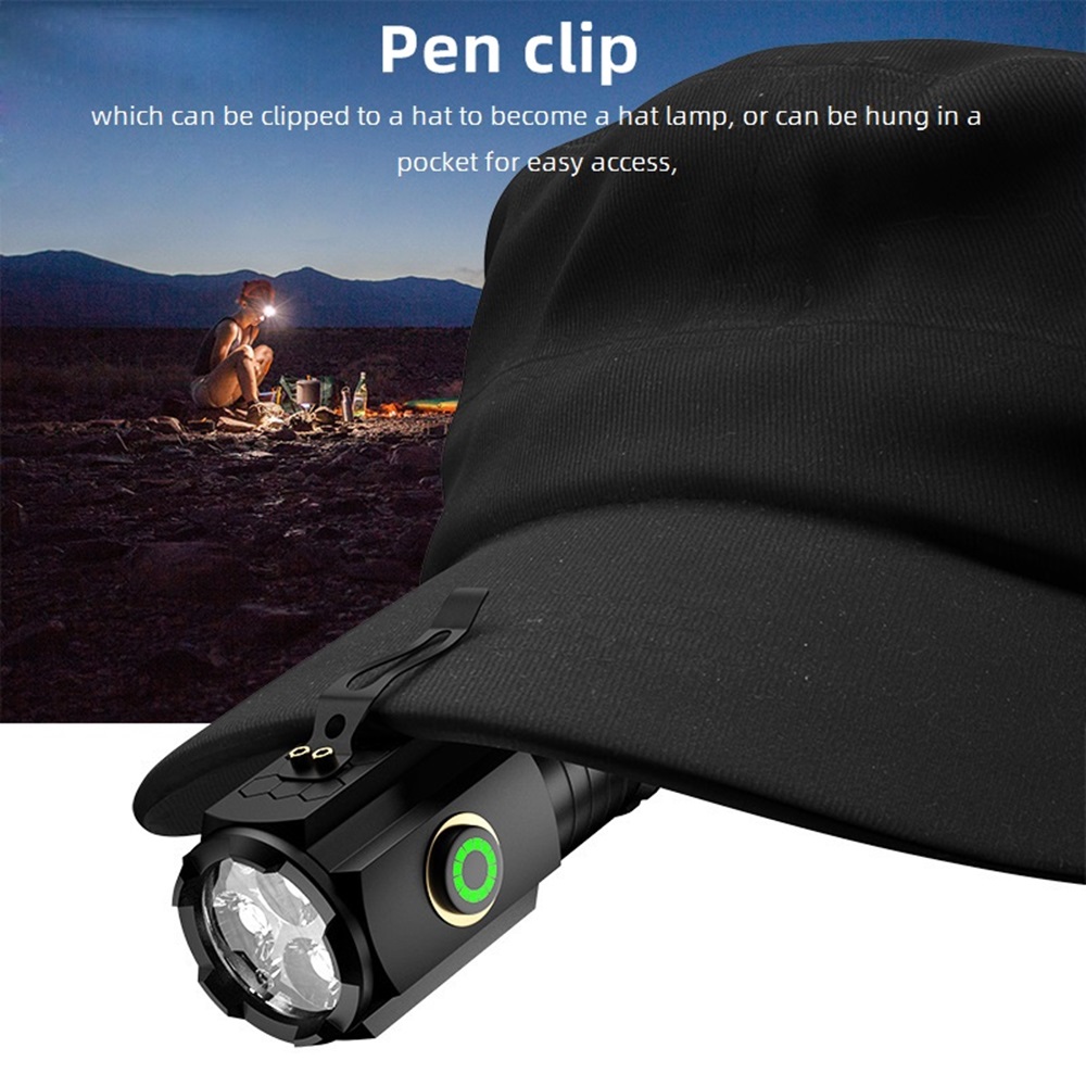 AloneFire X23 Super Bright Mini ไฟฉาย EDC กลางแจ้ง 3 LED แบบพกพา TYPE-C ...