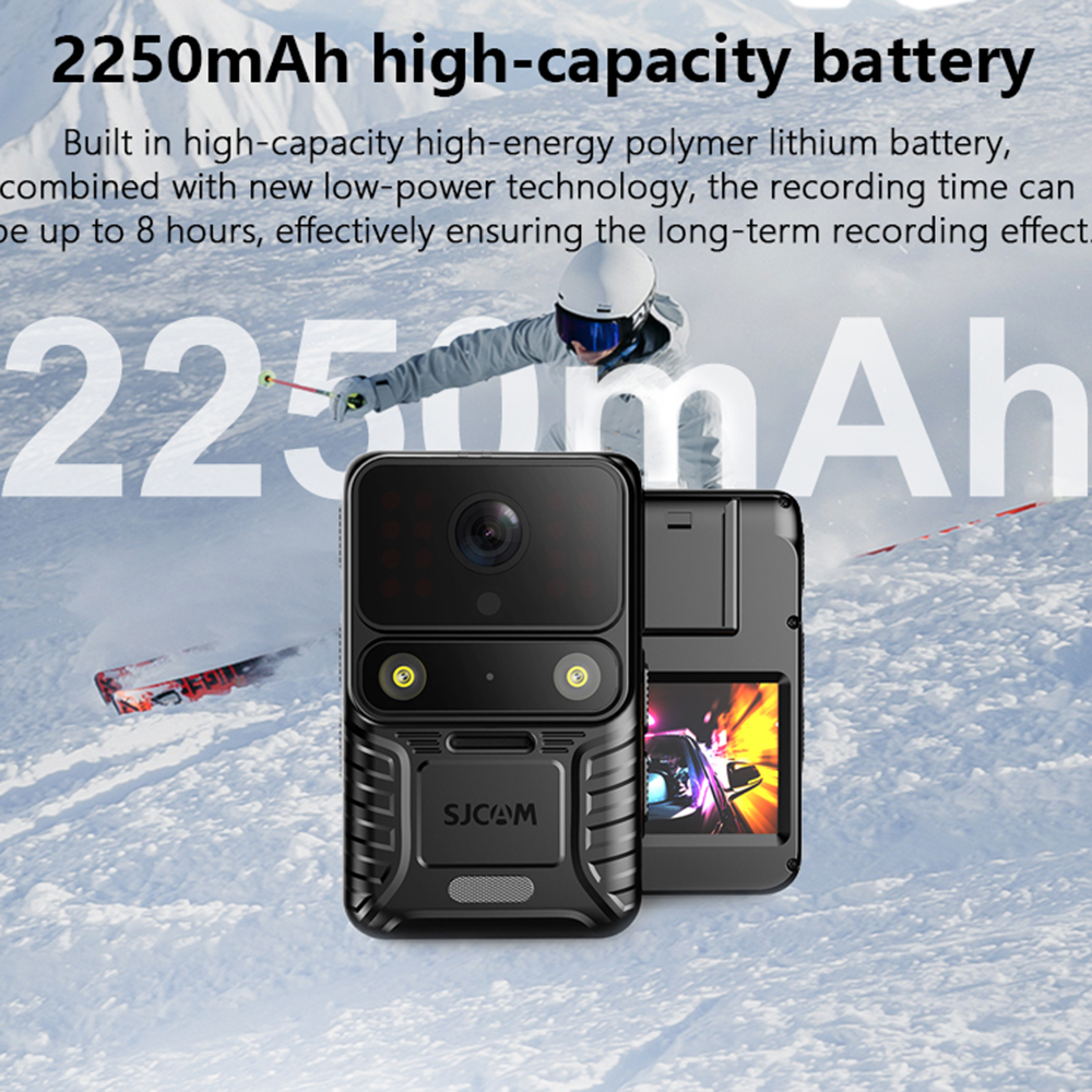 SJCAM A50 Body Camera กล้องติดตัว แบตเตอรี่ 2250mAh บันทึกต่อเนื่อง 7.5 ชั่วโมง 4K / 30FPS